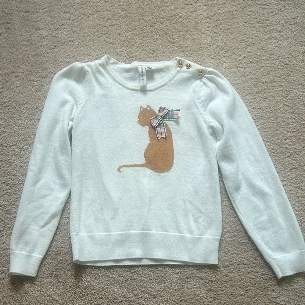 Janie and Jack Cream Sweater with Gold Buttons